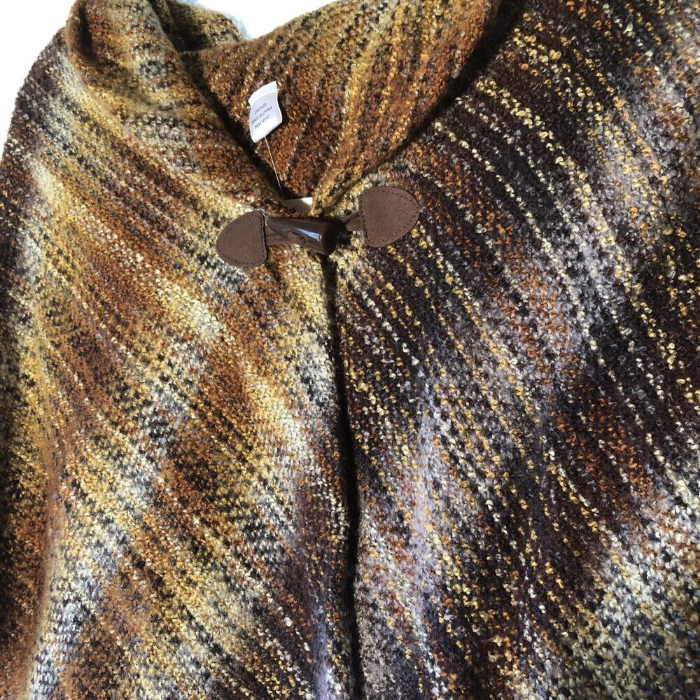 Womans One Size Multi Color Toggle Shawl - Picture 2 of 4